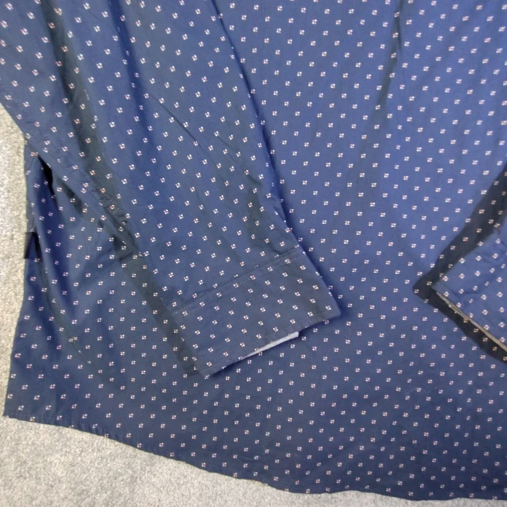 Kenneth Cole Mens Shirt Blue 3X Lightweight Button Up Long Sleeve Regular Fit